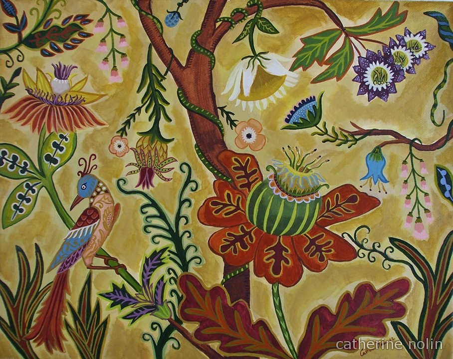 living tree, tree of life, catherine nolin , painting botanical